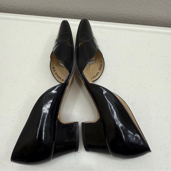 Silvia Fiorentina Low Heel Pumps Shoes Size 8 Black Patent Leather - Picture 8 of 10